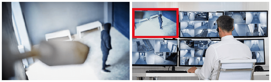 Security Operator Monitoring Video Alarm Verification System